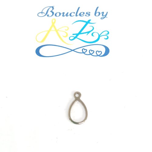 *lot breloque goutte argentée acier inoxydable x10 lotar17-2*