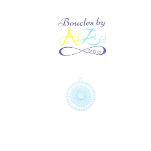 *estampe rosace bleu ciel 21x18mm ble21-4.*