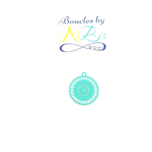 *estampe rosace turquoise 21x18mm tu15-6.*