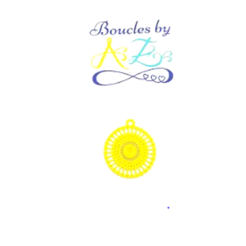 *estampe rosace jaune 21x18mm ja14-3.*