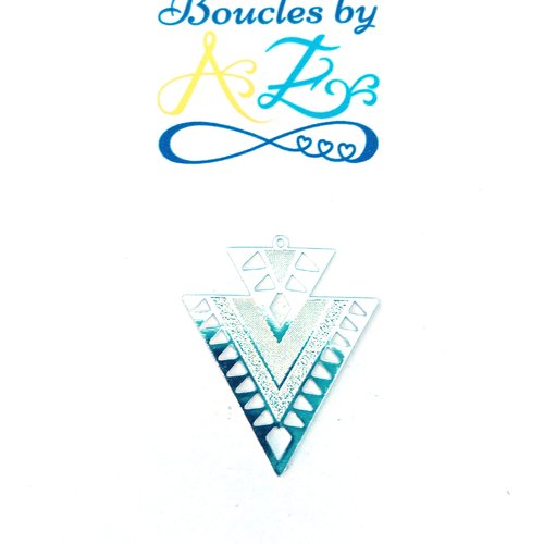 *lot estampe double triangle argenté 31x26mm x10 lotea6-9.*