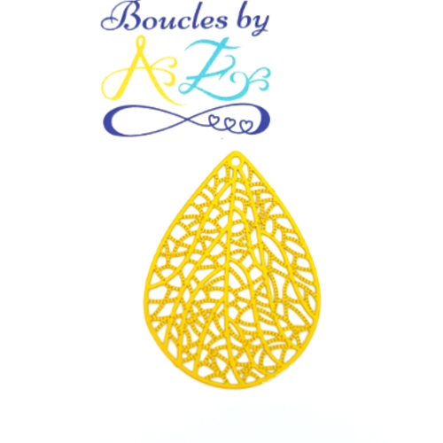 *lot estampe goutte jaune 41x30mm x10 lotgeja-32.*
