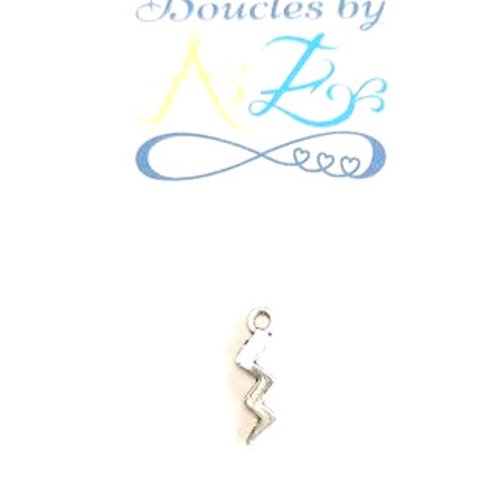 *breloque éclair argenté 20x4mm ar37-4*