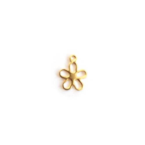 Breloque fleur dorée acier inoxydable 14x11mm do19-6