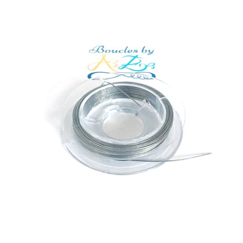 *fil câblé argenté 0,38mm acier inox x10 mètres fcab03-2*