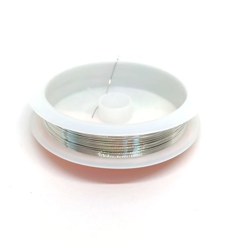 Fil câblé argenté 0,4mm x10 mètres fcab04-1