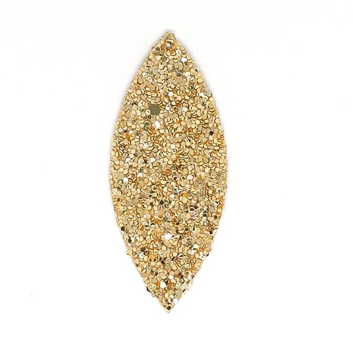 *estampe navette dorée multicolore pailletée 59x25mm gedo-89*