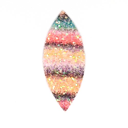 *estampe navette multicolore pailletée 59x25mm gevi-30*