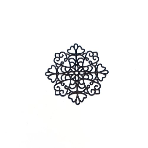 Estampe filigrane flocon de neige noire 38mm geno-39
