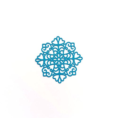 Estampe filigrane flocon de neige turquoise 38mm getu-32