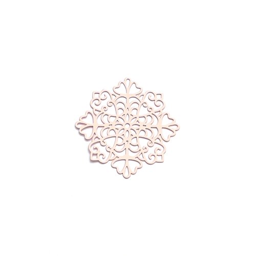 Estampe filigrane flocon de neige rose 38mm geros-59