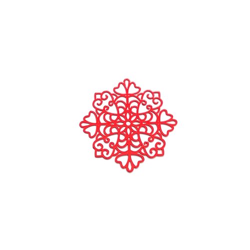 Estampe filigrane flocon de neige rouge 38mm gerou-28