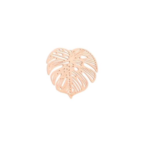 Estampe filigrane feuille or rose en métal 32mm x1 ou x10 gedo-66