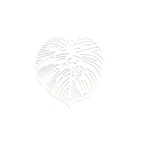 Estampe filigrane feuille blanche en métal 32mm x1 ou x10 geblc-76