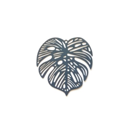 Estampe filigrane feuille bleu marine en métal 32mm x1 ou x10 geble-67
