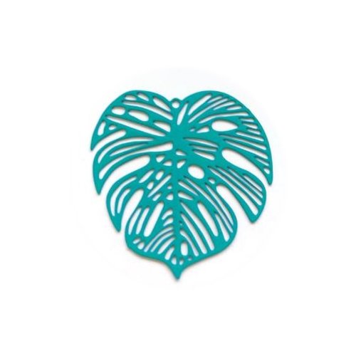 Estampe filigrane feuille verte en métal 32mm x1 ou x10 geve-51