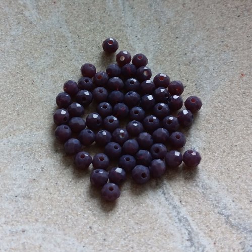 Perles rondelles à facettes violettes 4x3mm pvi1-10