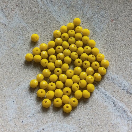 Perles rondelles à facettes jaune 4x3mm pja1-13