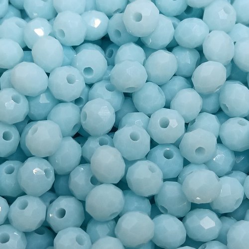 *perles à facettes bleues 6x5mm x30 ptu1-15*