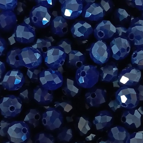 *perles à facettes bleues 8x6mm x20 pble1-20*