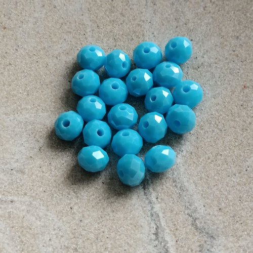 Perles à facettes bleues 8x6mm x20 ptu1-10