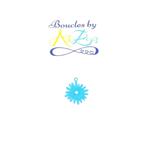 Breloque filigrane fleur turquoise 15x13mm tu15-10