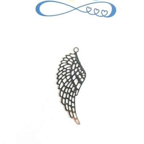*estampe aile d'ange argentée 32x12mm ar45-10.*
