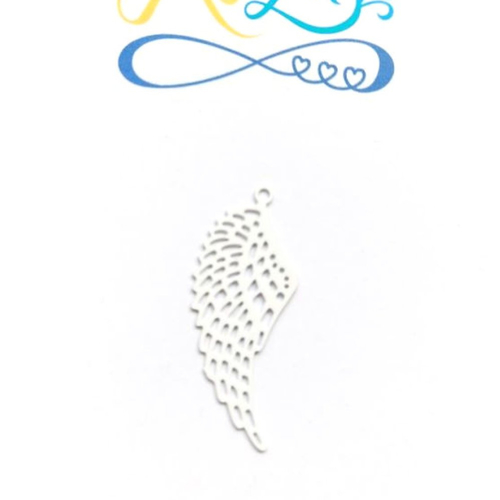 Estampe filigrane aile d'ange blanche 32x12mm blc15-4
