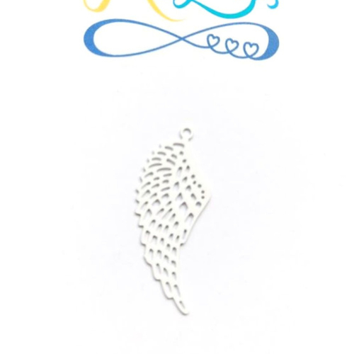 *lot estampe aile d'ange blanche 32x12mm x10 lotblc15-4.*