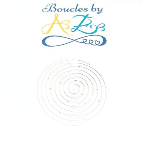 *estampe ronde motif spirale argentée 40mm ea6-7.*