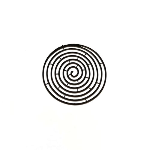 Estampe filigrane ronde spirale noire en métal 40mm x1 ou x10 geno-32