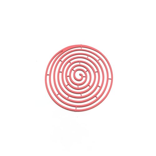 Estampe filigrane ronde, spirale rose 40mm geros-38