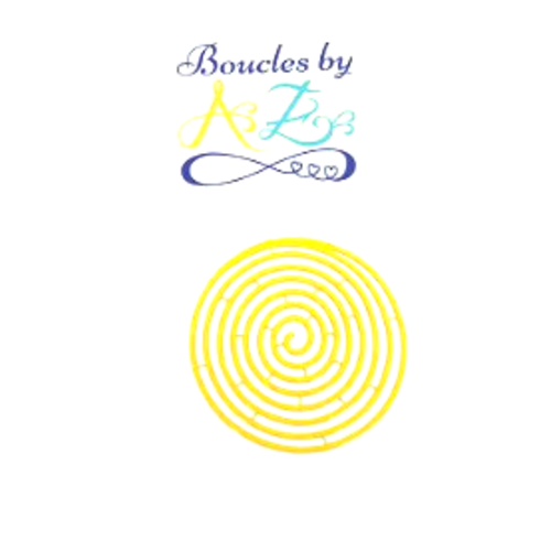*estampe ronde, spirale jaune 40mm geja-34.*
