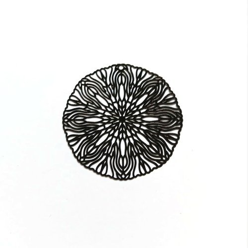 Estampe filigrane ronde noire 40mm geno-35