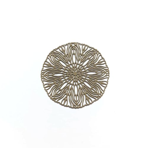 Estampe filigrane ronde marron en métal 40mm x1 ou x10 gema-15