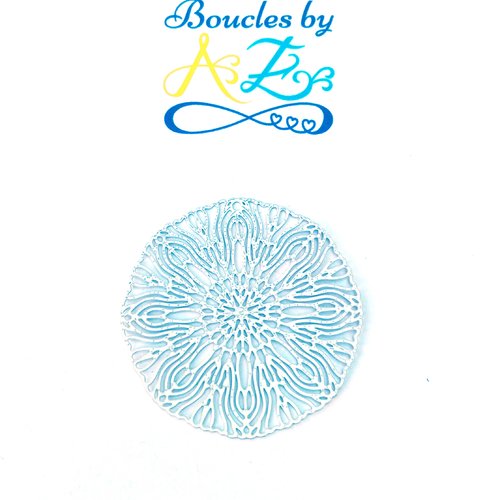 Estampe filigrane ronde blanche 40mm geblc-35