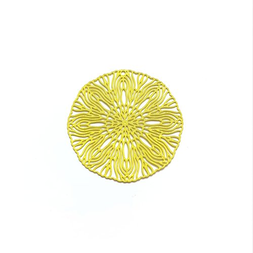 Estampe filigrane ronde jaune 40mm geja-36