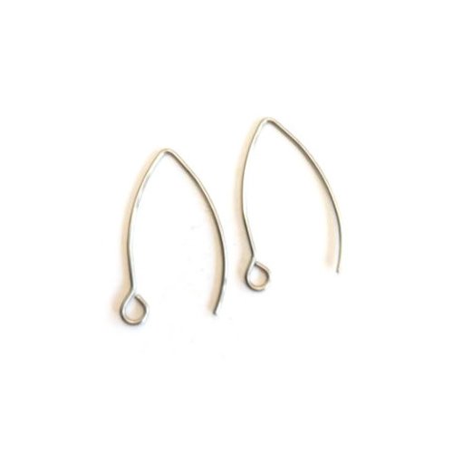 Crochets d'oreilles argentés en acier inox 26x16 mm sbocr-60