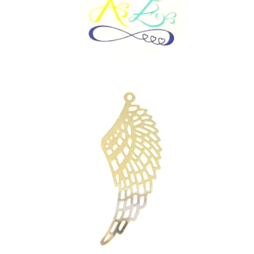 *lot estampe aile d'ange argentée 50x20mm x10 lotea5-23.*