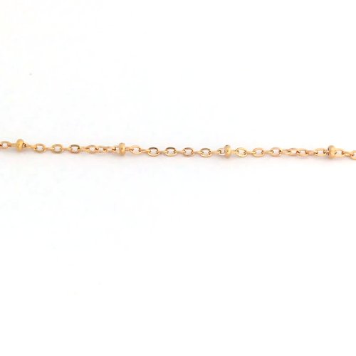 Chaîne maille ovale perlée acier inoxydable doré 2x1,7 mm cha-47