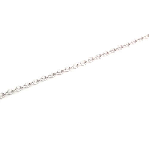 Chaîne maille ovale argentée acier inox 2x1,5mm cha-7