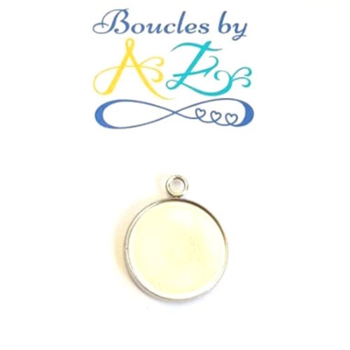 *support cabochon rond 20mm argenté en acier inoxydable sca-35.*