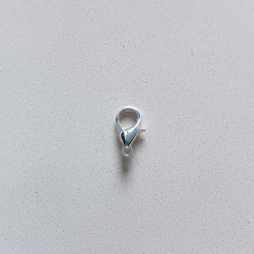 Fermoir mousqueton argenté 12x6mm x10 apf-2