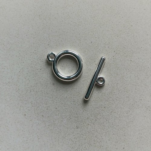 Fermoir t en métal argenté 19x15mm dest095