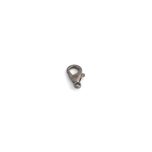 Fermoir mousqueton gun métal 12x6mm x10 apf-16