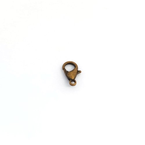 Fermoir mousqueton bronze 12x6mm x10 apf-17