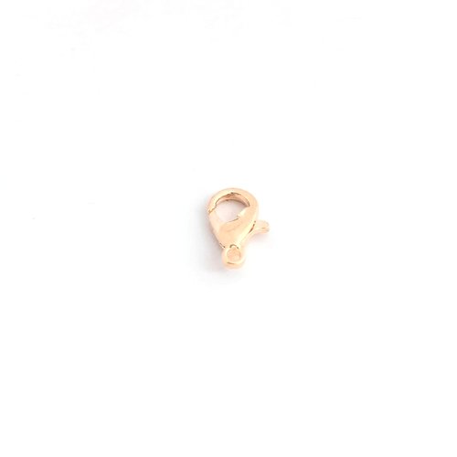 Fermoir mousqueton couleur or rose 12x6mm x10 apf-22