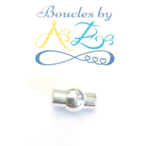 Fermoir aimanté argenté 17x10mm pour cordon 6mm dest103