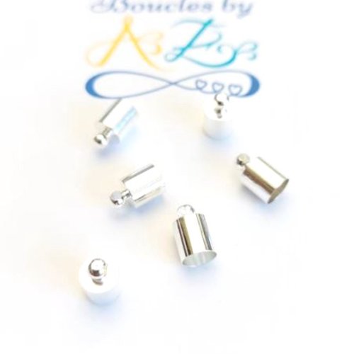 Embout cordon argentés à coller 10x6mm x 10 dest119