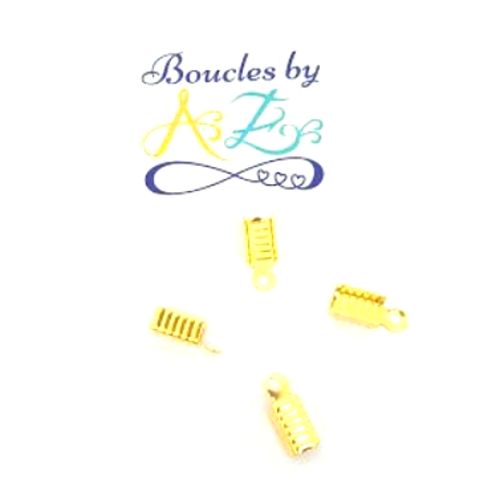 Embouts cordon dorés à plier 12x5mm x 20 dest120